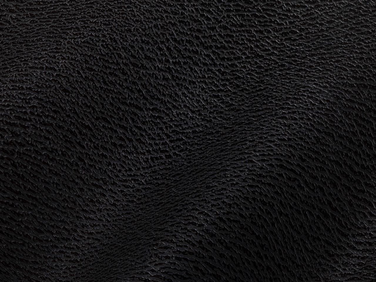 Close-up of black leather texture with detailed grain and subtle folds.